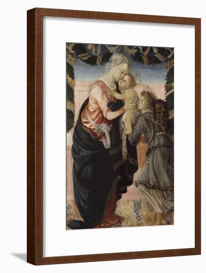 Vierge à l'Enfant soutenu par un ange-Sandro Botticelli-Framed Giclee Print