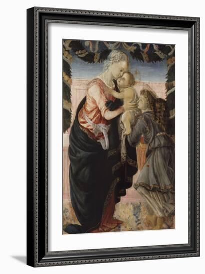 Vierge à l'Enfant soutenu par un ange-Sandro Botticelli-Framed Giclee Print