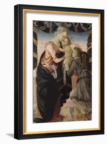 Vierge à l'Enfant soutenu par un ange-Sandro Botticelli-Framed Giclee Print