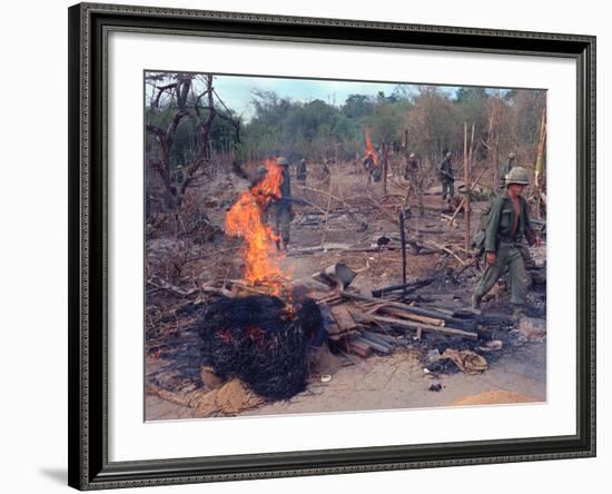 Viet Cong Burning-Horst Faas-Framed Photographic Print