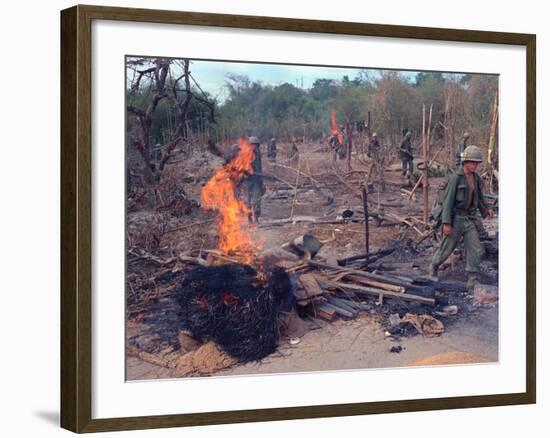 Viet Cong Burning-Horst Faas-Framed Photographic Print