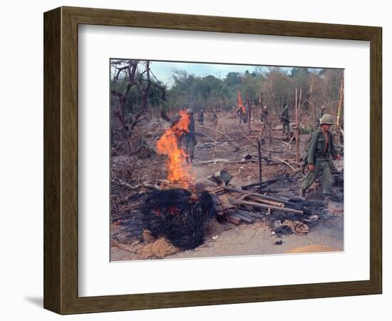 Viet Cong Burning-Horst Faas-Framed Photographic Print