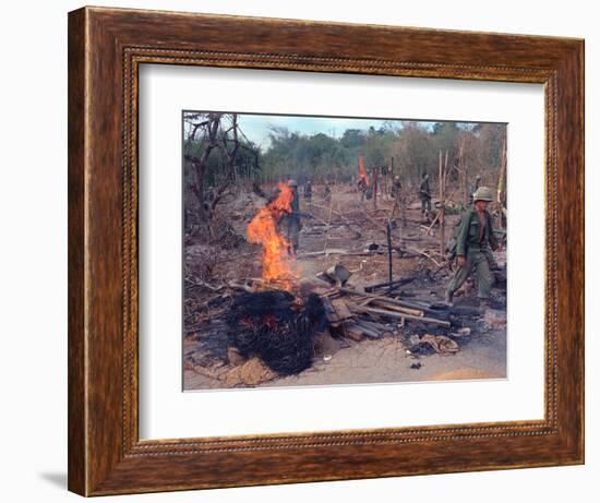 Viet Cong Burning-Horst Faas-Framed Photographic Print