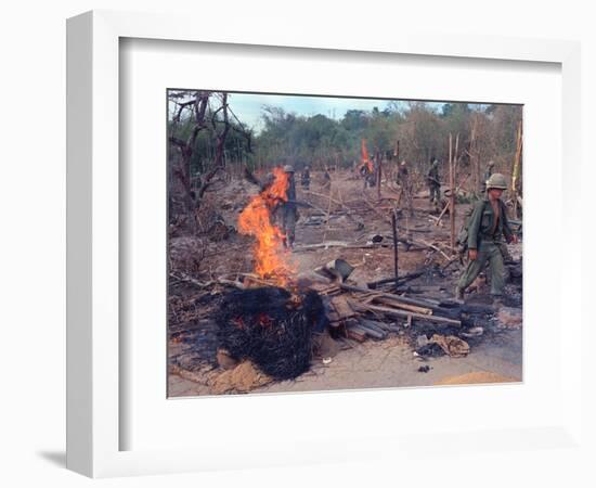 Viet Cong Burning-Horst Faas-Framed Photographic Print