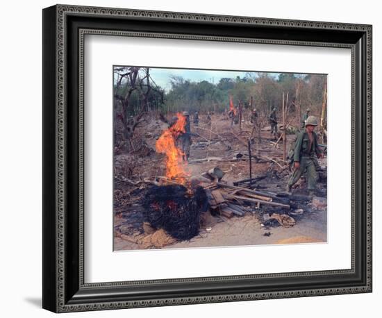 Viet Cong Burning-Horst Faas-Framed Photographic Print