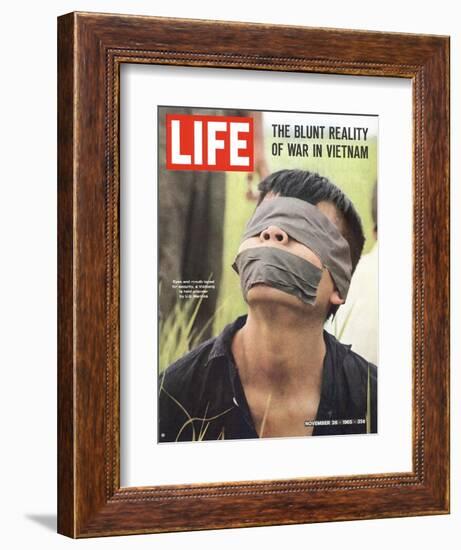 Viet Cong Prisoner of Cape Batangan Battle, Awaiting Transfer to US POW Compound, November 26, 1965-Paul Schutzer-Framed Photographic Print