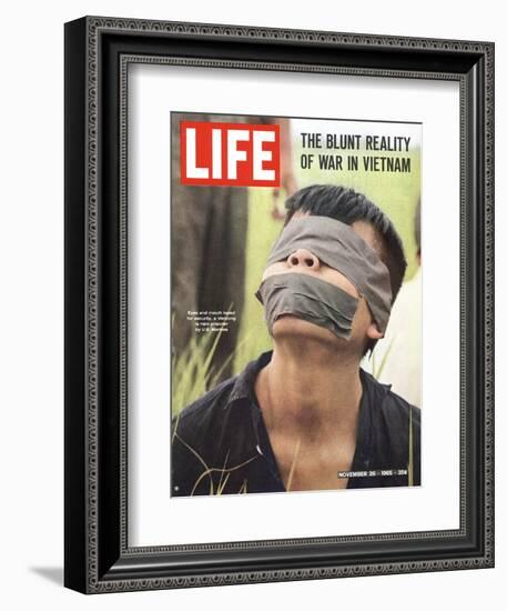 Viet Cong Prisoner of Cape Batangan Battle, Awaiting Transfer to US POW Compound, November 26, 1965-Paul Schutzer-Framed Photographic Print