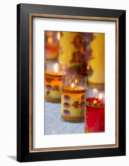 Viet Nam, aka Vietnam, Ho Chi Minh City, aka Saigon. Chinese Temple. Candle offerings.-Cindy Miller Hopkins-Framed Photographic Print