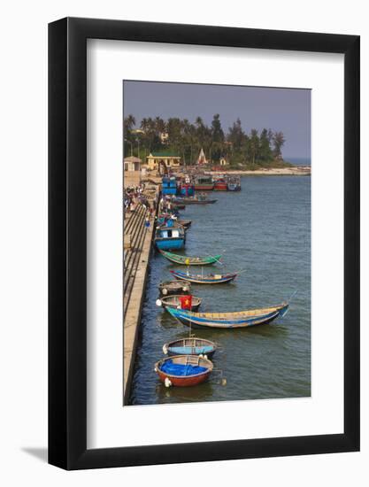 Vietnam, Dmz Area. Quang Binh Province, Cua Tung Beach, Waterfront, Elevated View-Walter Bibikow-Framed Photographic Print