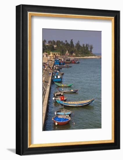 Vietnam, Dmz Area. Quang Binh Province, Cua Tung Beach, Waterfront, Elevated View-Walter Bibikow-Framed Photographic Print