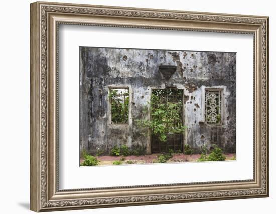 Vietnam, Dmz Area. Quang Tri, Ruins of Long Hung Church Destroyed During Vietnam War in 1972-Walter Bibikow-Framed Photographic Print