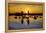 Vietnam. Doc Let Salt lake. Workers harvesting the salt. Early morning sunrise.-Tom Norring-Framed Premier Image Canvas