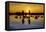 Vietnam. Doc Let Salt lake. Workers harvesting the salt. Early morning sunrise.-Tom Norring-Framed Premier Image Canvas