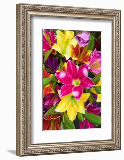 Vietnam, Hanoi. Flower Market-Walter Bibikow-Framed Photographic Print