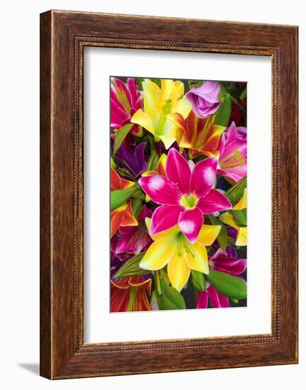 Vietnam, Hanoi. Flower Market-Walter Bibikow-Framed Photographic Print