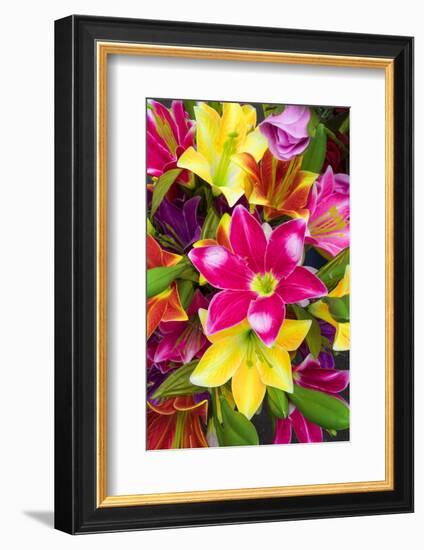 Vietnam, Hanoi. Flower Market-Walter Bibikow-Framed Photographic Print