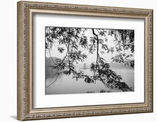 Vietnam, Hanoi. Hoan Kiem Lake and Thap Rua, Turtle Pagoda-Walter Bibikow-Framed Photographic Print