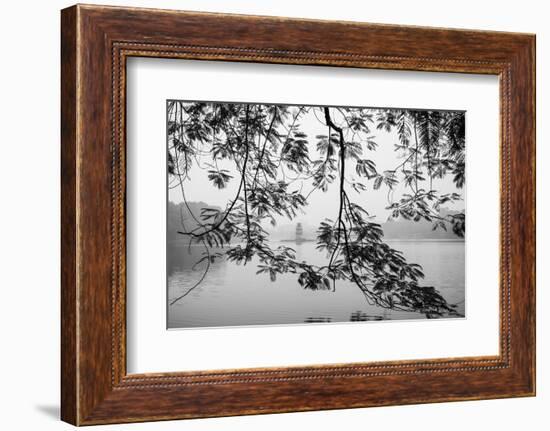 Vietnam, Hanoi. Hoan Kiem Lake and Thap Rua, Turtle Pagoda-Walter Bibikow-Framed Photographic Print