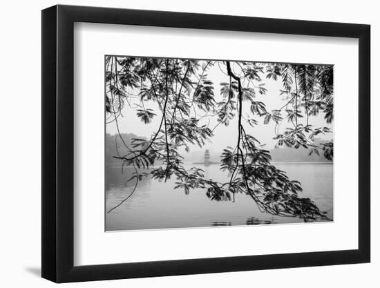 Vietnam, Hanoi. Hoan Kiem Lake and Thap Rua, Turtle Pagoda-Walter Bibikow-Framed Photographic Print