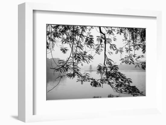 Vietnam, Hanoi. Hoan Kiem Lake and Thap Rua, Turtle Pagoda-Walter Bibikow-Framed Photographic Print