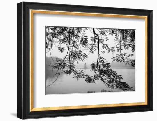 Vietnam, Hanoi. Hoan Kiem Lake and Thap Rua, Turtle Pagoda-Walter Bibikow-Framed Photographic Print