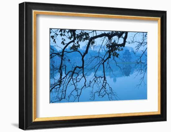 Vietnam, Hanoi. Hoan Kiem Lake and Thap Rua, Turtle Pagoda-Walter Bibikow-Framed Photographic Print