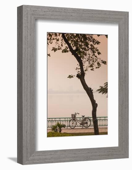 Vietnam, Hanoi. Tay Ho, West Lake, Bicycle-Walter Bibikow-Framed Photographic Print