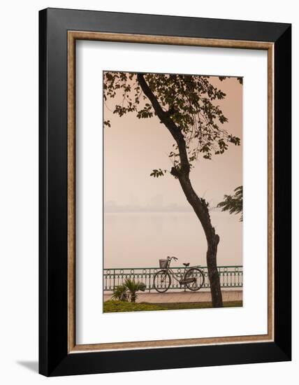 Vietnam, Hanoi. Tay Ho, West Lake, Bicycle-Walter Bibikow-Framed Photographic Print