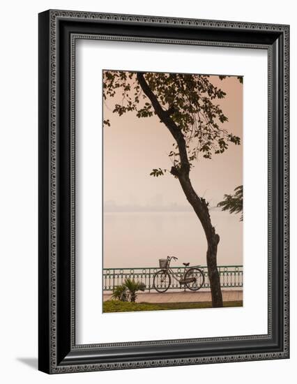 Vietnam, Hanoi. Tay Ho, West Lake, Bicycle-Walter Bibikow-Framed Photographic Print