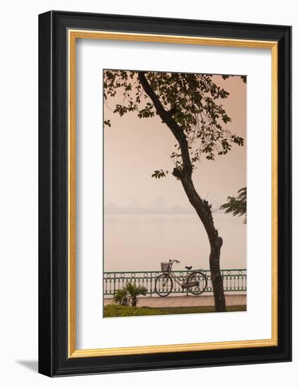 Vietnam, Hanoi. Tay Ho, West Lake, Bicycle-Walter Bibikow-Framed Photographic Print