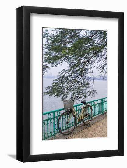 Vietnam, Hanoi. Tay Ho, West Lake, Bicycle-Walter Bibikow-Framed Photographic Print