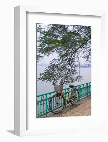 Vietnam, Hanoi. Tay Ho, West Lake, Bicycle-Walter Bibikow-Framed Photographic Print