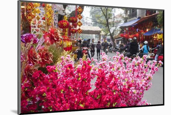 Vietnam, Hanoi. Tet Lunar New Year, Cherry Blossoms for Sale-Walter Bibikow-Mounted Photographic Print