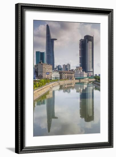 Vietnam, Ho Chi Minh City. City View with Bitexco Tower Along the Ben Nghe Canal-Walter Bibikow-Framed Photographic Print