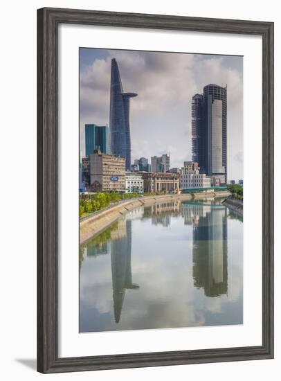 Vietnam, Ho Chi Minh City. City View with Bitexco Tower Along the Ben Nghe Canal-Walter Bibikow-Framed Photographic Print