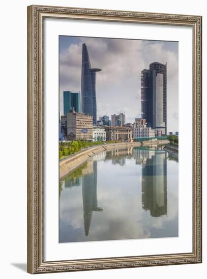 Vietnam, Ho Chi Minh City. City View with Bitexco Tower Along the Ben Nghe Canal-Walter Bibikow-Framed Photographic Print