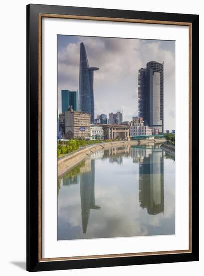 Vietnam, Ho Chi Minh City. City View with Bitexco Tower Along the Ben Nghe Canal-Walter Bibikow-Framed Photographic Print