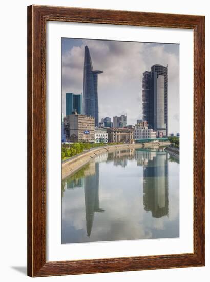 Vietnam, Ho Chi Minh City. City View with Bitexco Tower Along the Ben Nghe Canal-Walter Bibikow-Framed Photographic Print