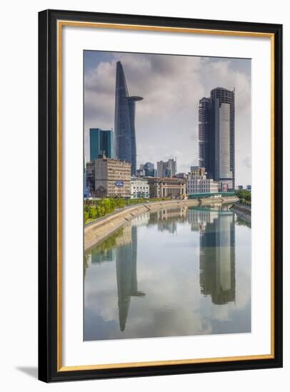 Vietnam, Ho Chi Minh City. City View with Bitexco Tower Along the Ben Nghe Canal-Walter Bibikow-Framed Photographic Print