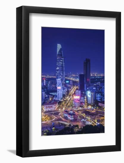 Vietnam, Ho Chi Minh City. Elevated City View Above Quach Thi Trang Circle, Dusk-Walter Bibikow-Framed Photographic Print