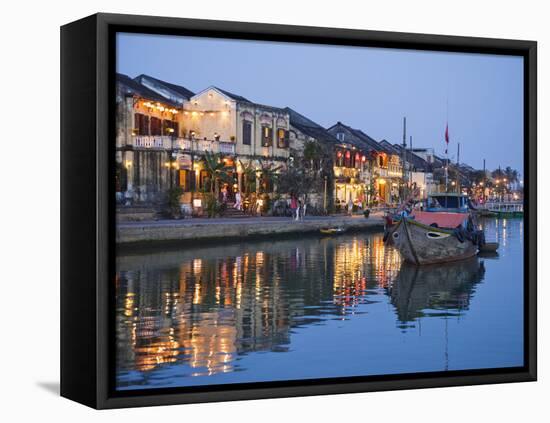 Vietnam, Hoi An, Evening View of Town Skyline and Hoai River-Steve Vidler-Framed Premier Image Canvas