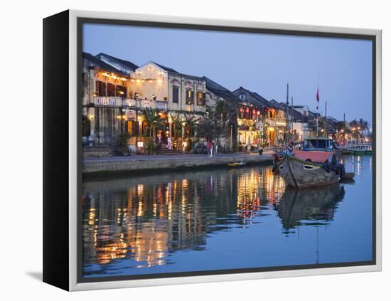 Vietnam, Hoi An, Evening View of Town Skyline and Hoai River-Steve Vidler-Framed Premier Image Canvas