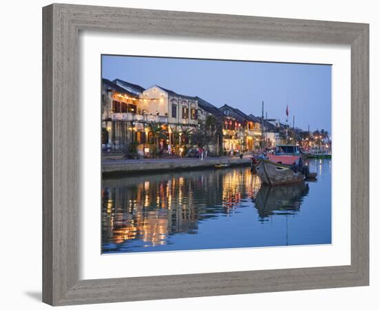 Vietnam, Hoi An, Evening View of Town Skyline and Hoai River-Steve Vidler-Framed Photographic Print