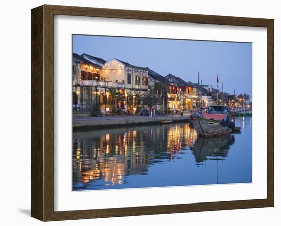 Vietnam, Hoi An, Evening View of Town Skyline and Hoai River-Steve Vidler-Framed Photographic Print