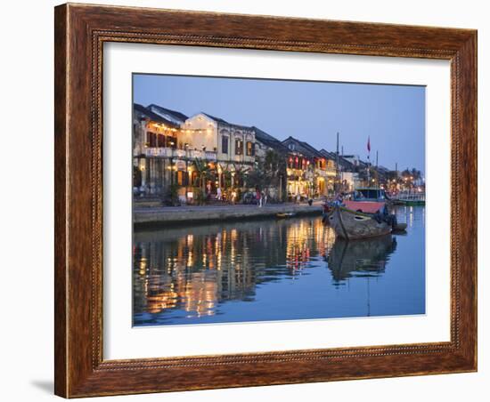 Vietnam, Hoi An, Evening View of Town Skyline and Hoai River-Steve Vidler-Framed Photographic Print