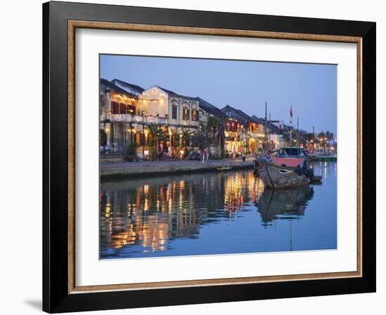 Vietnam, Hoi An, Evening View of Town Skyline and Hoai River-Steve Vidler-Framed Photographic Print