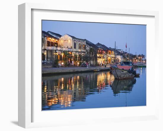Vietnam, Hoi An, Evening View of Town Skyline and Hoai River-Steve Vidler-Framed Photographic Print