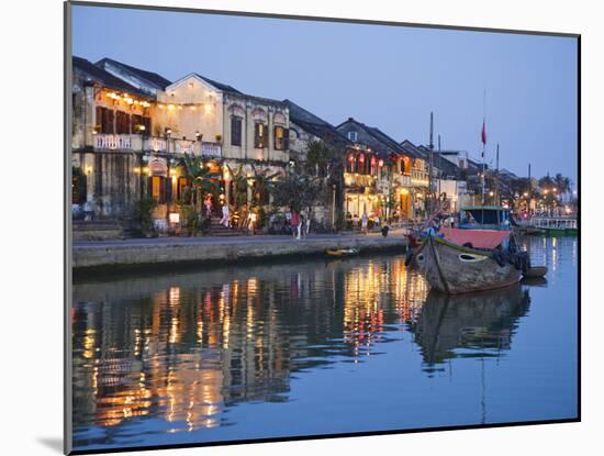 Vietnam, Hoi An, Evening View of Town Skyline and Hoai River-Steve Vidler-Mounted Photographic Print