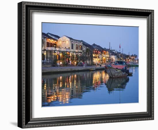 Vietnam, Hoi An, Evening View of Town Skyline and Hoai River-Steve Vidler-Framed Photographic Print