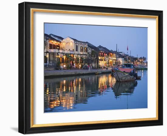 Vietnam, Hoi An, Evening View of Town Skyline and Hoai River-Steve Vidler-Framed Photographic Print